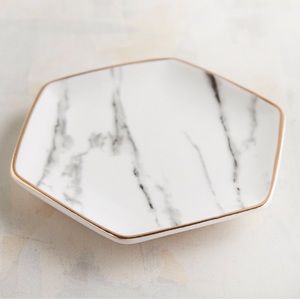 🆕 Marbled ceramic trinket dish - hexagon